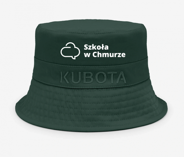 Kapelusz marki Kubota z logo Szkoły w Chmurze